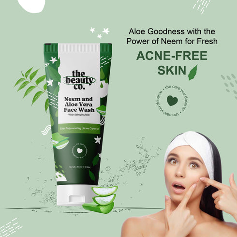 the beauty co Neem and Aloe Vera Face Wash with Salicylic Acid For Skin Purifying